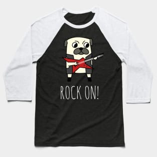 Rockstar Pug Baseball T-Shirt